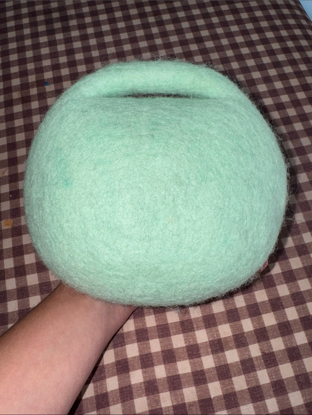 LOVEVERY Soft Felt Mint Green Donut Plush Pet Hideaway with Gray Bunny Toys - Picture 4 of 5